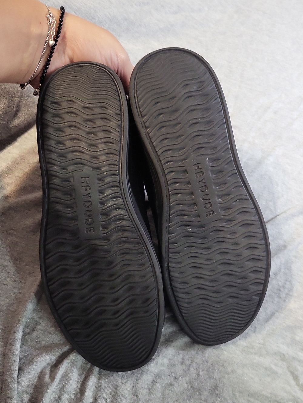 Hey Dude Women's Slip-On Lace Sneakers in Black - Picture 6 of 6